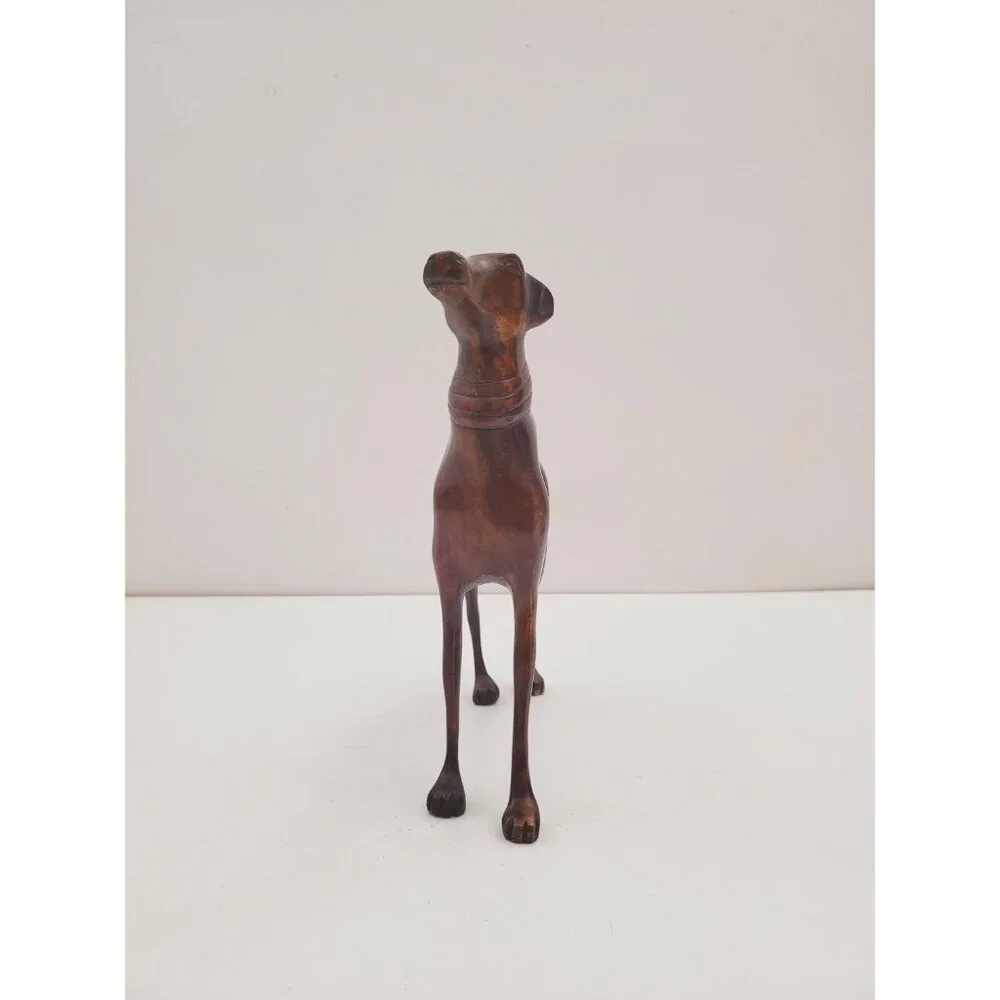 Vintage Bronze Cast Metal Greyhound Sculpture - GREYHOUND bronze elegant dog - Picture 3 of 10
